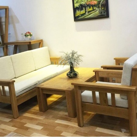 Slatted Oak : Ghế Sofa Đơn Gỗ Sồi Kèm Nệm